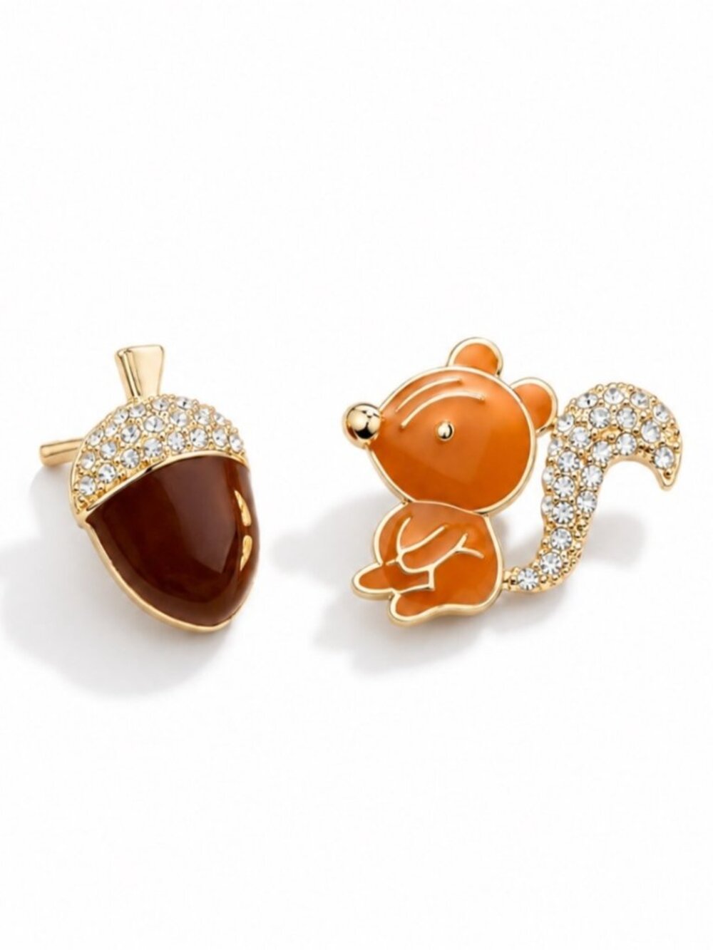 New! Squirrel Nut Gold Post Earrings Nwot 2009